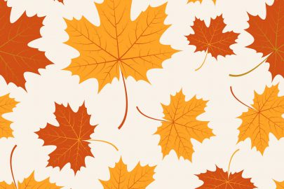 Vector seamless background with autumn maple leaves